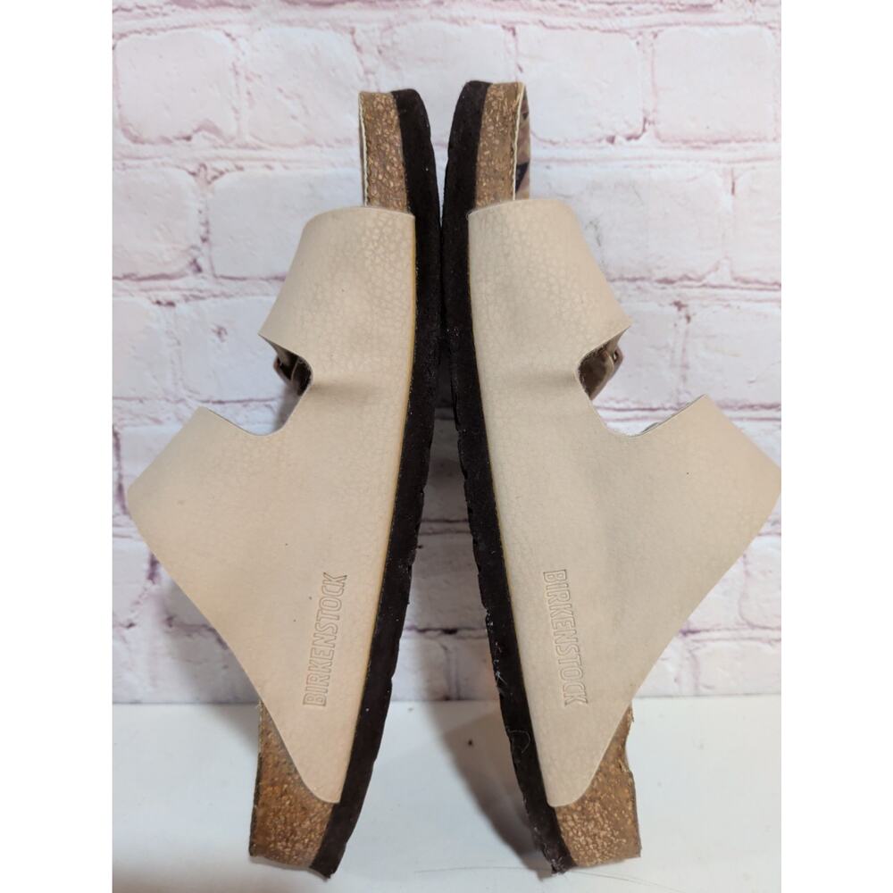 Birkenstock Arizona Ecru Birko Flor Aztec Sole Sandals Slide Size 38 US 7 Narrow - Picture 3 of 11